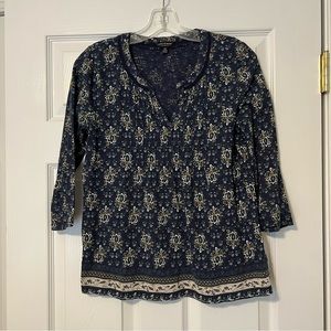 Lucky Brand navy floral print shirt S